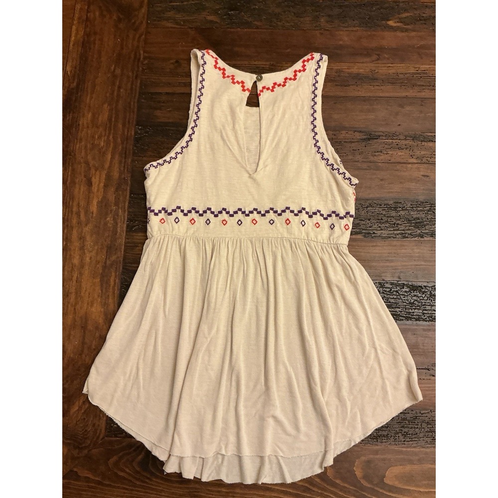 Free People Embellished Sleeveless Embroidered Boho Beaded Festival Top Small - Picture 4 of 4